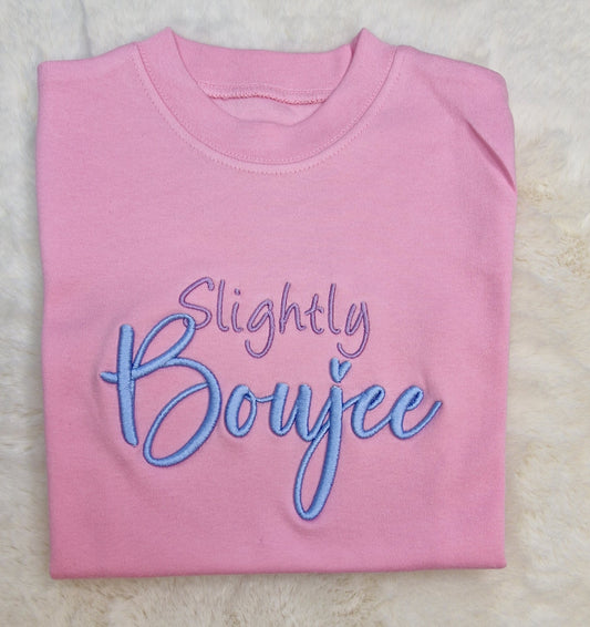 Children's 3D embroidered Slightly Boujee T-shirt